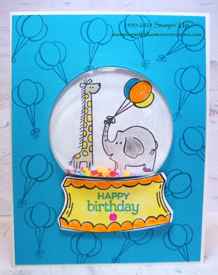 Happy Birthday Zoo Globe Shaker Card